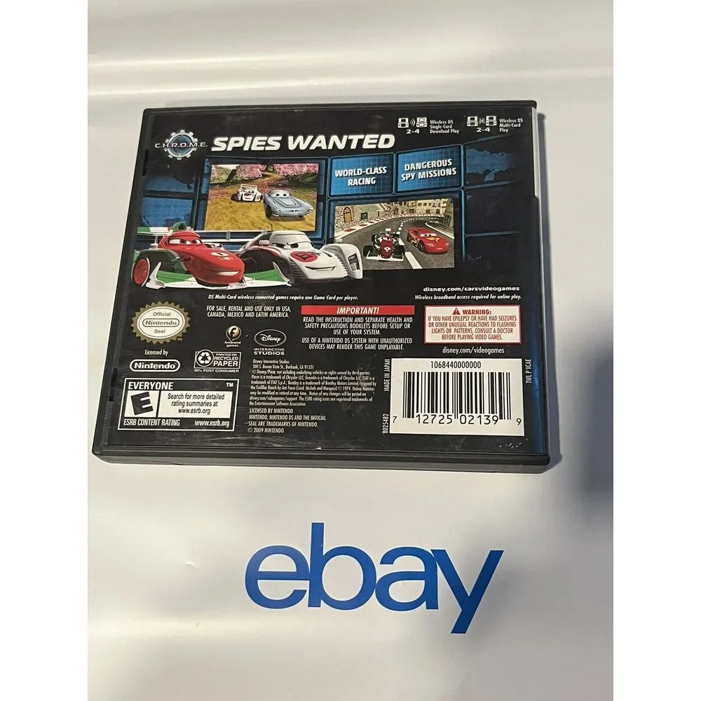 Cars (Nintendo‎ DS, 2006) Manual Tested